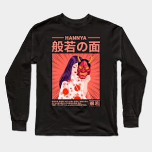 Japanese Anime Girl Hannya Mask Long Sleeve T-Shirt